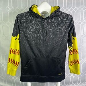 Boombah Yellow & Black Baseball/Softball Hoodie Pullover Youth Boys Size L